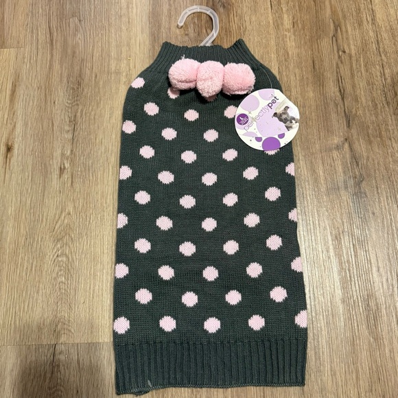 Peefectly Pet Other - NWT Perfectly Pet Pink Polka Dot Dog Sweater Size Large Knit Winter Shirt